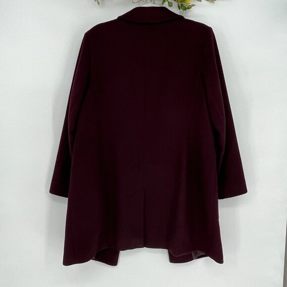 Reefer Wool Blend Coat by Lauren Ralph Lauren Burgundy Women’s Size 14P - Picture 10 of 11